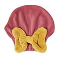 thumbnail image 2 of Microfiber Hair Drying Wrap, Quick-Dry Towel Cap with Cute Bow Design, Super Absorbent for Wet Hair, 10.63x10.24 inches, Blue/Yellow/Red/Pink, 2 of 11