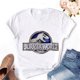 thumbnail image 3 of Camiseta vintage de Jurassic Park para mujer, camiseta de dinosaurio, camiseta de verano para mujer, camiseta geek, camiseta blanca de manga corta para mujer, ropa urbana genial, 3 of 5