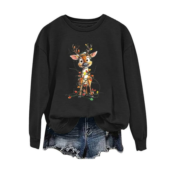 Christmas Shirts for Women Cropped Sweatshirt Pullover Light Fit Workout Crewneck Sweatshirt Long Sleeve Tops Fall
