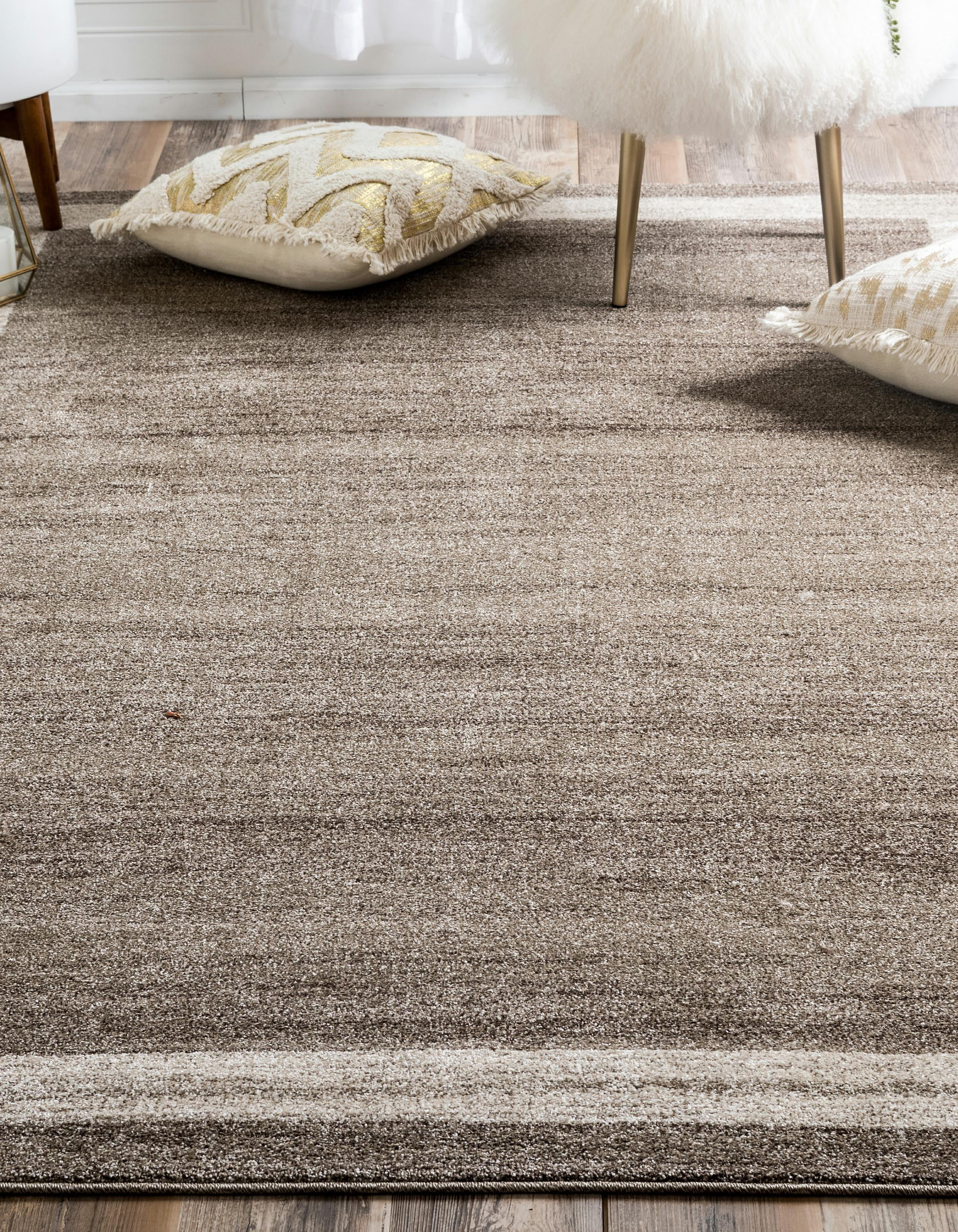 Unique Loom Del Mar Collection Area Rug - Maria (8' x 11' Rectangle Light Brown/Ivory)