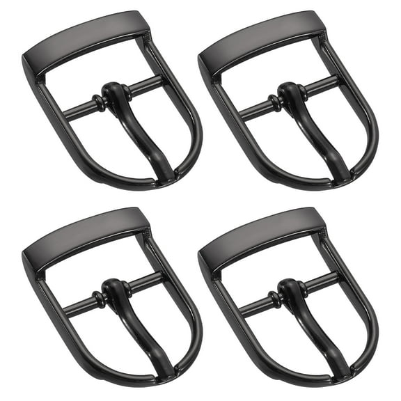 Uxcell 4Pack 0.75" Single Prong Belt Buckle Black Center Bar Buckles for Belt, Black