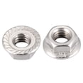 thumbnail image 2 of 5/16 Thread 304 Stainless Steel Hexagon Flange Lock Nuts Silver Tone, 4Pcs, 2 of 5