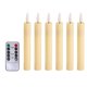 thumbnail image 3 of Velas LED para ventana, mecha de luz, velas cónicas sin llama con Control remoto para mesa de dormitorio, Halloween, 6 uds. blanco marfil, 3 of 7