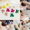 thumbnail image 2 of UDIYO 2Pcs Women Earrings Flower Shape Anti Rust Alloy Ear Studs Earrings Jewelry for Party, 2 of 7