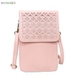 thumbnail image 2 of BadPiggies Touch Screen Leather Phone Purse with Clear Window Pocket Shoulder Strap Small Crossbody Bag Women Girls Wallet Pouch (Pink), 2 of 10