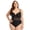 Black, variant on AURA Women One Piece Swimsuit Sexy Backless Mesh Swimwear Push Up M 4XL