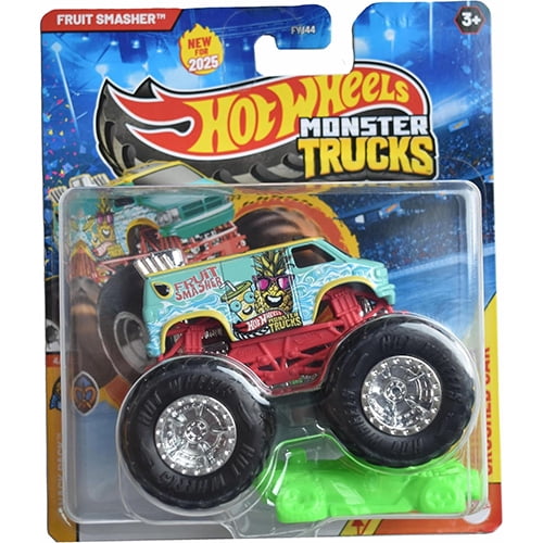 Mattel - Hot Wheels Monster Truck w/ Crushed Car - FRUIT SMASHER (Snack Pack 4/5) JCD82