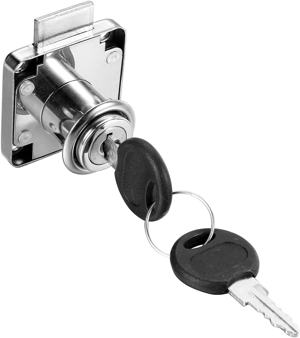 ABCISI 4 Pack Cabinet Drawer Locks with Keys, Keyed Alike Furniture Locker Lock, 3/4" 20mm Cylinder Cam Drawer Locks Chrome-Finish Zinc Alloy, Security cam Drawer Lock for Wardrobe Dresser Mailbox