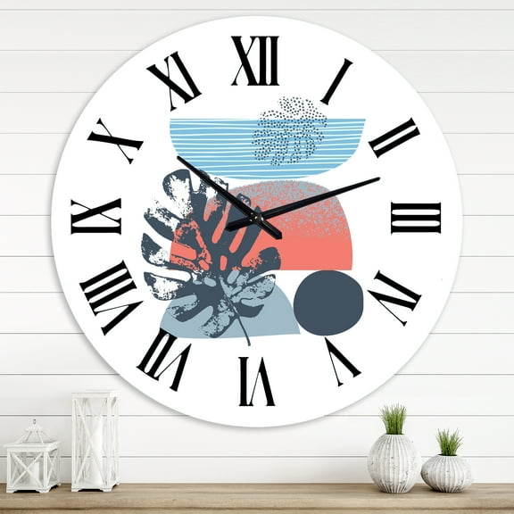 Designart 'Colorful Geometric Abstract Art Collage Iv' Modern Wall Clock
