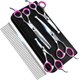 thumbnail image 1 of Tijeras de aseo para perros, tijeras de aseo para perros con punta redonda de seguridad, tijeras de aseo para perros, tijeras de adelgazamiento, rectas, curvadas y peine para recortar la cara,, 1 of 6