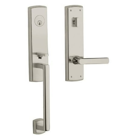 Baldwin Hardware Soho Single - Baldwin 85387.RENT Keyed Entry Soho Handleset Single Cylinder ;Lifetime Polished Nickel