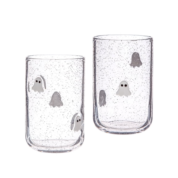 Bubble DOF Glass Ghost 16 oz Old Fashioned Drinking Glasses Set of 2