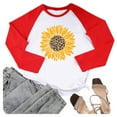 thumbnail image 4 of Chemise à Manches Longues pour Femmes Imprimé Tournesol T-Shirt Manches Longues, 4 of 4