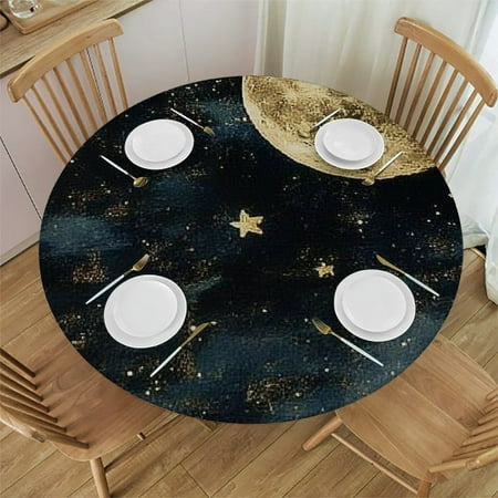 

Patifu Round Tablecloth Stain-Resistant Washable Indoor Outdoor Restaurant Wedding Party Waterproof Fabric Home Decor 54 -58