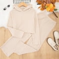 thumbnail image 2 of adviicd Toddler Outfits for Girls Fall Outfits for Toddler Girls Two Piece Top and Pants Sets for Baby Girls Clothing (Beige,12-13 Years), 2 of 7