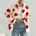 thumbnail image 2 of Cozy Oversized Heart Print Zipper Cardigan for Fall and Winter - Long Sleeve Soft Jacket for Women, 2 of 8