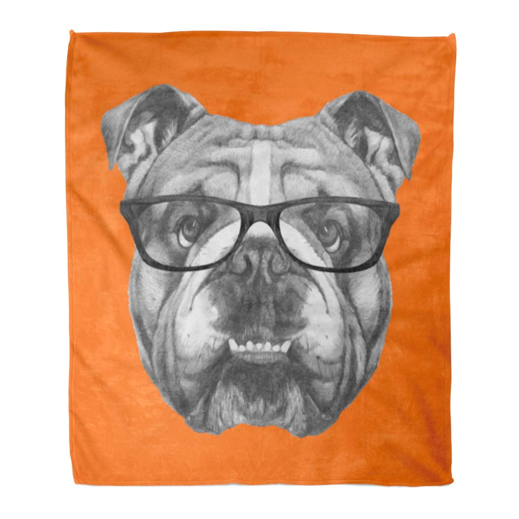 ASHLEIGH 58x80 inch Super Soft Throw Blanket Pink Dog Portrait of