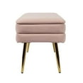 thumbnail image 4 of Maklaine 16.5"H Transitional Velvet Storage Bench in Blush Pink, 4 of 6
