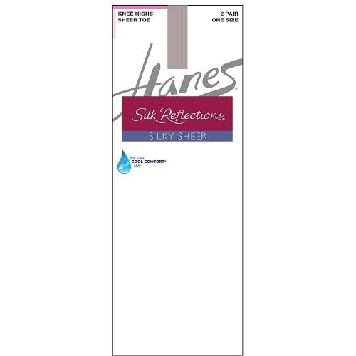 Hanes Silk Reflections Bas Genoux Transparents Soyeux pour Femmes - Article à Succès, Taille Unique