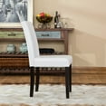 thumbnail image 4 of Roundhill Furniture Urban Style Fauteuil de Parsons Rembourré en Similicuir de Bois Massif, Blanc, Ensemble de 2, 4 of 4