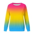 thumbnail image 4 of HKEJIAOI Sweat-shirts pour Women Col Rond Dégradé Mi-Lourd Long Sleeve Shirt, 4 of 5
