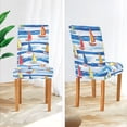 thumbnail image 3 of Yayeee 2 Pack Dining Chair Covers Stretch Parson Chairs Slipcovers Seat Protector, Orange Sailboats, 3 of 6