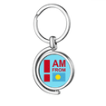 thumbnail image 1 of I Am From Palau Art Deco Fashion Rotating Keychain Metal Keyring Holder, 1 of 2
