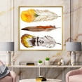 thumbnail image 2 of Designart 'Ethnic Yellow Feather From Wing On White' Bohemian & Eclectic Framed Canvas Wall Art Print, 2 of 5