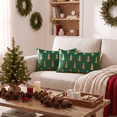 thumbnail image 2 of Sm:)e Green Pine Tree Velvet Christmas Throw Pillow Covers 12x20 Inch Set of 2, Gold Foil Print Luxury Decorative Cushion Covers for Sofa Home Decor, 2 of 8