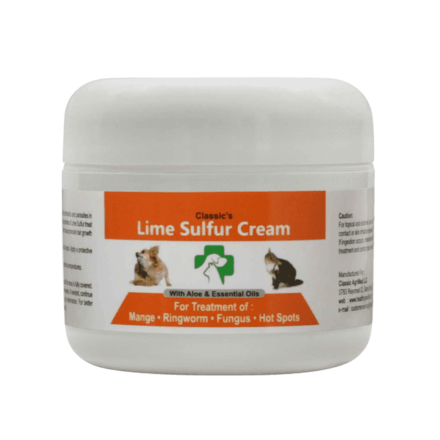 Crema para la Piel de Mascotas con Azufre y Lima - Cuidado de Mascotas y Tratamiento Veterinario para la Piel Seca y con Picazón - Solución Segura para Perros; Gato; Cachorro; Gatito; Caballo…