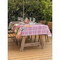 thumbnail image 2 of Pink Easter Bunny Outdoor Tablecloth - 52x70 Inch Rectangle Dining Table Cover, Spring Easter Eggs Chicken Floral Plaid Waterproof Outdoor Table Cloth with Umbrella Hole & Zipper for Picnic/Patio, 2 of 7