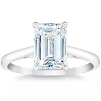 Pompeii 2Ct 14k White Gold Emerald Cut Solitaire Lab Grown Diamond Engagement Ring