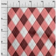 thumbnail image 2 of oneOone Silk Tabby Pink Fabric Check Argyle Craft Projects Decor Fabric Printed By The Yard 42 Inch Wide, 2 of 4
