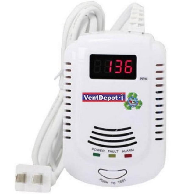 Detector de Gas L.P GasRobot Gas Alarma Auditiva de 85 a 105dB Blanco 2x9V AA 1pza