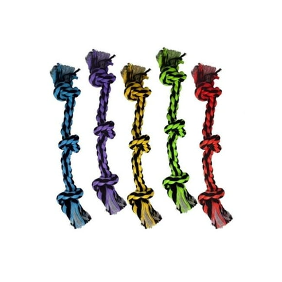 Multipet 784369295153 15 in. Nuts for 3 Knots Rope Toys, Assorted