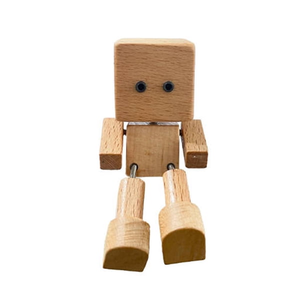 Muñeco de madera compacto con pies temblorosos para mesa de oficina o camión. A