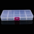 thumbnail image 4 of 1X15 Grid Plastic Necklace Storage Box Plastic 15 Slots Adjustable Jewelry Storage Box Case Craft Organizer Bead B, 4 of 5