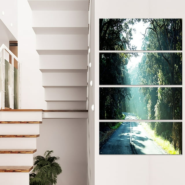 Road in the Jungle At Sunset - Landscape Canvas Art Print