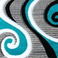 thumbnail image 6 of Emma + Oliver 2x7 Accent Rug with Modern 3D Sculpted Swirl Pattern and Varied Texture Piling in Turquoise, Black, White & Gray, 6 of 6