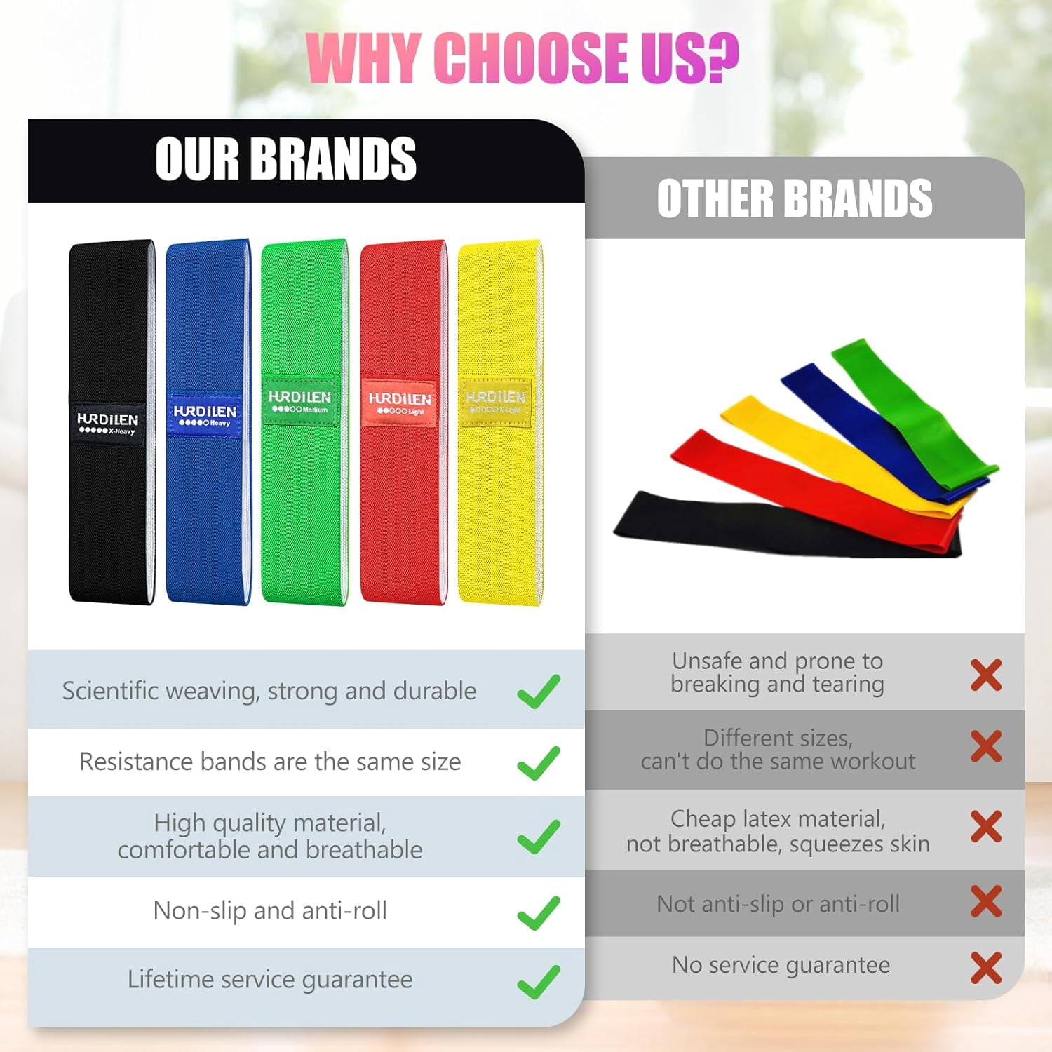 JJEAN-Resistance Bands for Working Out, Exercise Workout Bands for Women & Men, 3 Levels Elastic Stretch Bands for Exercise with Carry Bag for Physical Therapy, Home Fitness, Strength Training, Yoga