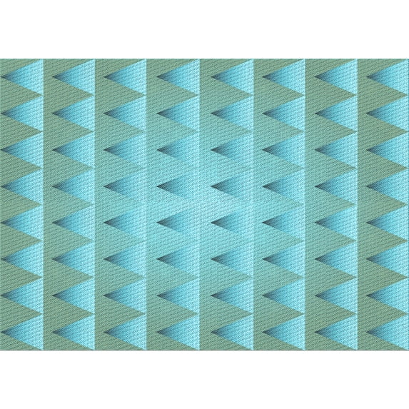Ahgly Company Machine Washable Indoor Rectangle Transitional Seafoam Green Area Rugs, 6' x 9'