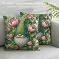 thumbnail image 3 of YANMS Hello Spring Gnome Sunflower Decorative Throw Pillow Covers, Tulip Flower Teal Porch Outdoor Home Decor, Pink Floral Butterfly Seasonal Couch Cushion Case, 3 of 5