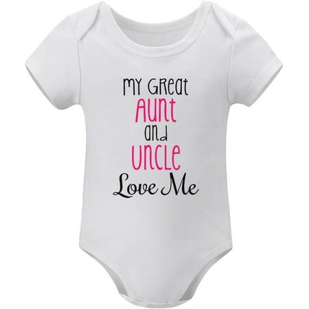 

My Great Aunt And Uncle Love Me Newborn Gender Neutral Outfit Short Sleeve Baby Boy Winter Outfits White Neutral B