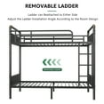 thumbnail image 6 of Hijob Metal Twin over Twin Bunk Bed with Storage Bag, 2 Convertible Twin Beds Loft bed, Black Brown, 6 of 10