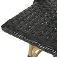 thumbnail image 4 of GDF Studio Cotterell Outdoor French Wicker and Aluminum 29.5 Inch Barstools, Set of 2, Black and Bamboo Finish, 4 of 8