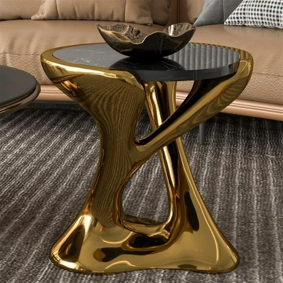 Coffee Tables Creative Marble Electroplated Tea Table Luxury Living Room Sofa Side Circular Corner Table Furniture
