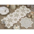 thumbnail image 4 of Fennco Styles Exquisite Hand Beaded Christmas Snowflake Table Runner 13 x 35 Inch - White Table Cover for Holiday, Home DÃ©cor, Banquets and Special Occasion, 4 of 5