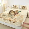 thumbnail image 3 of Manfei Rustic River Twin Sheet Sets,Brown Mallard Duck Twin Fitted Sheet,Country Farmhouse Lodge Flat Sheet For Men Women,Microfiber Bedroom Decor,3pcs, 3 of 7