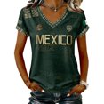 thumbnail image 3 of 2026 New Mexico Soccer Jersey Women, Mexican Jersey Soccer T-Shirt, Jersey De Mexico V-Neck Short Sleeve Football Shirt, Athletic Training Uniform for Adult, 3 of 6