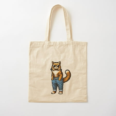 I Wear The Pants In This Relationship - Humorous Orange Cat Design Cotton Tote Bag Canvas Tote Bag  Family Gift For Mother  Her